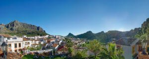 town in costa del sol with mountain backdrop