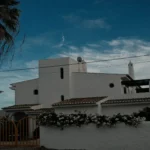 White modern villa with palm tree and blue sky on the Costa del Sol, representing the annual running costs of owning property in Spain